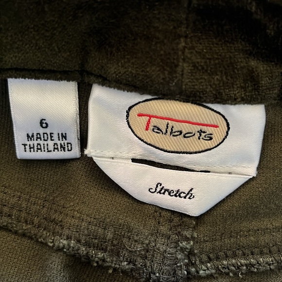 Talbots buttery soft green velvet like pants - Picture 6 of 7